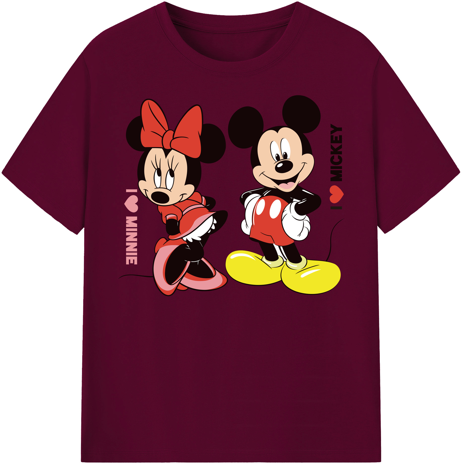 （画像用） ミッキーマウス Mickey Mouse レディースカジュアルプリントTシャツ（綿100％）